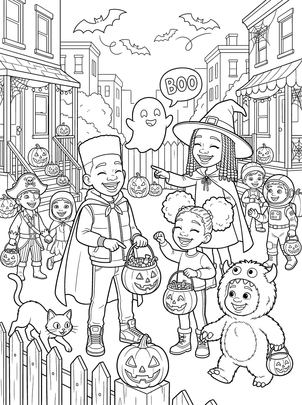 Free coloring page: the fun-spooky block